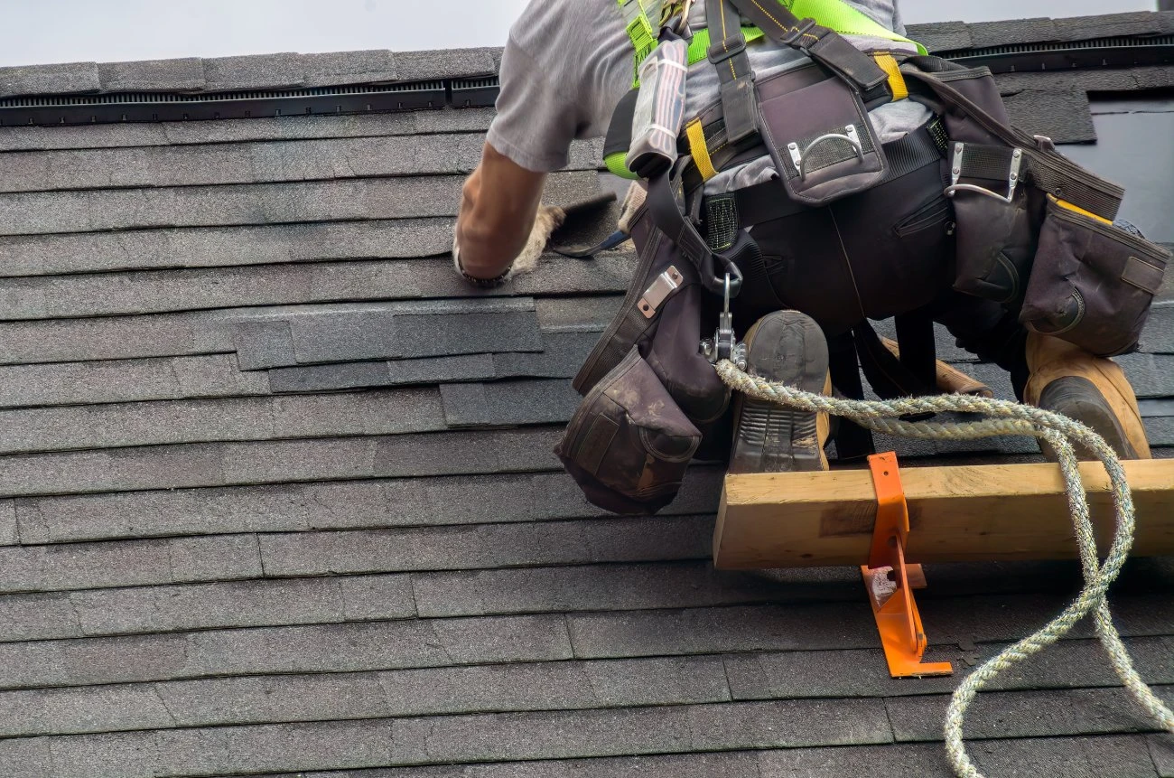 Roofer on Roof
